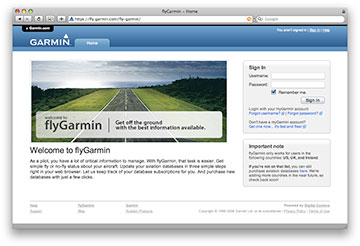flyGarmin home page